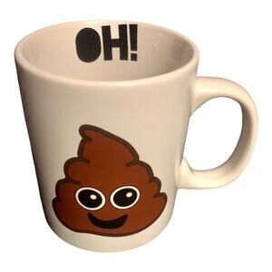 Oh Poop! Emoji Funny Coffee Cup 16 oz Mug Porcelain Novelty Humor